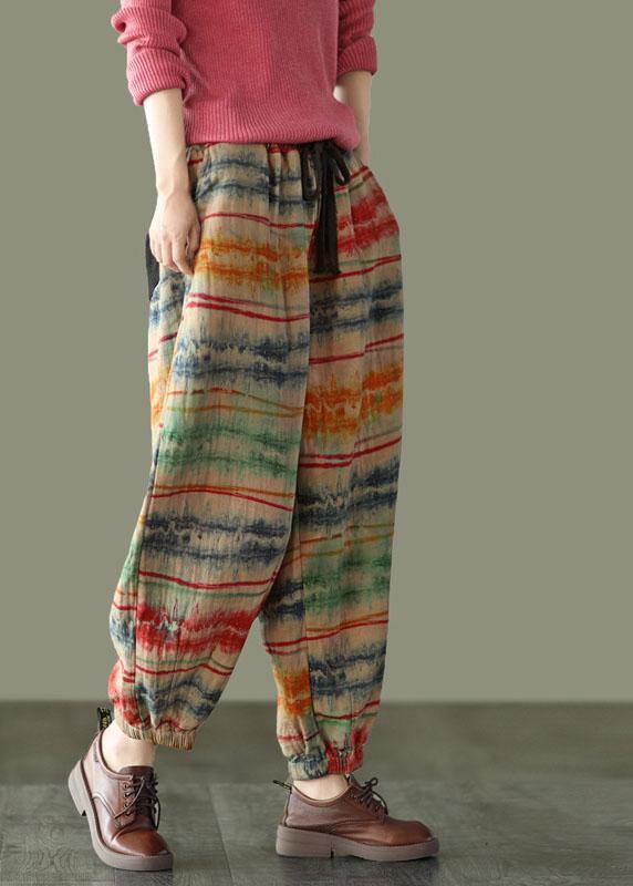 Beautiful Sunset Print Fall Linen Harem Pants-Limited Stock