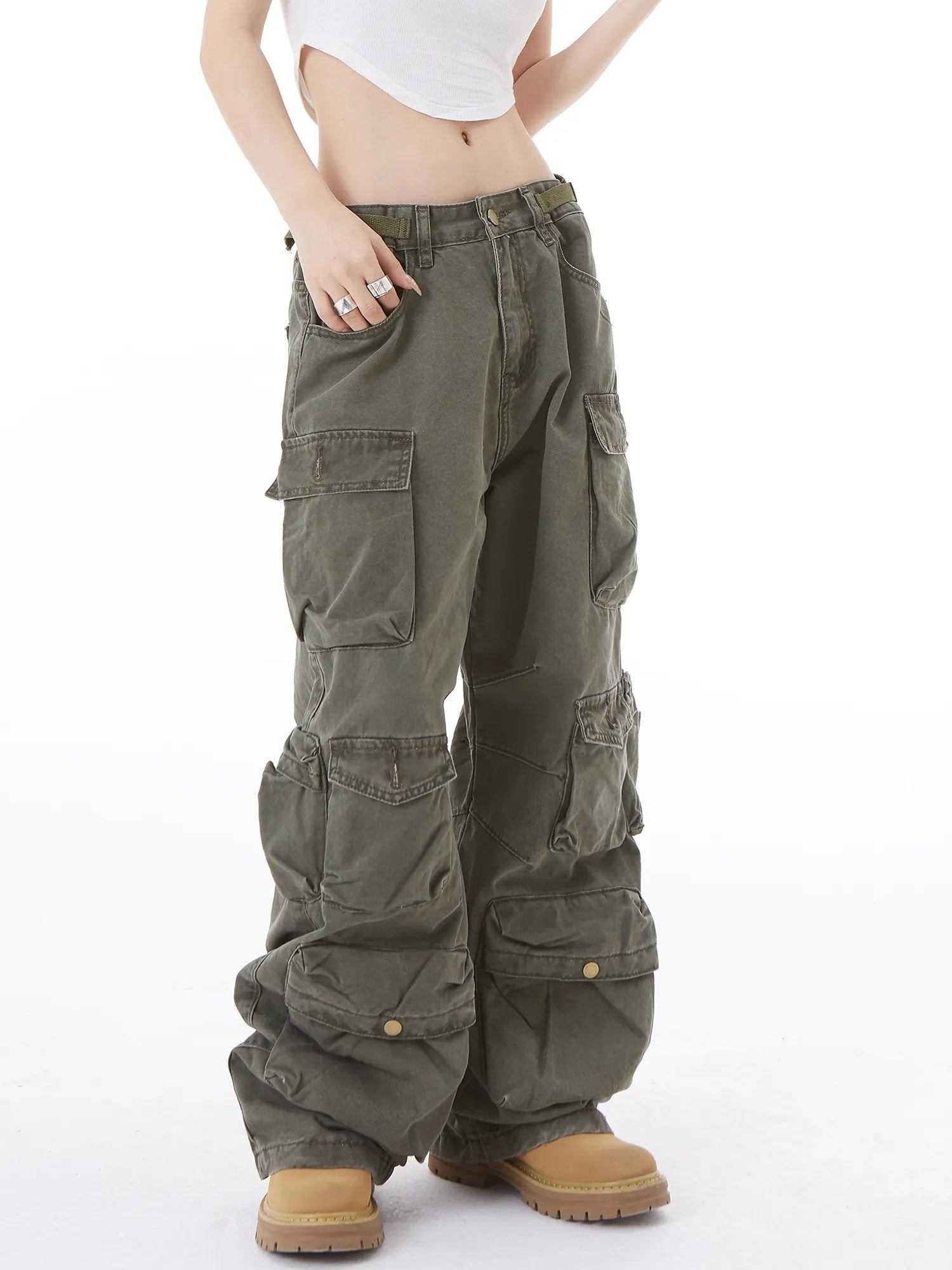 Isabella High Streetwear Loose Wide-Leg Pants