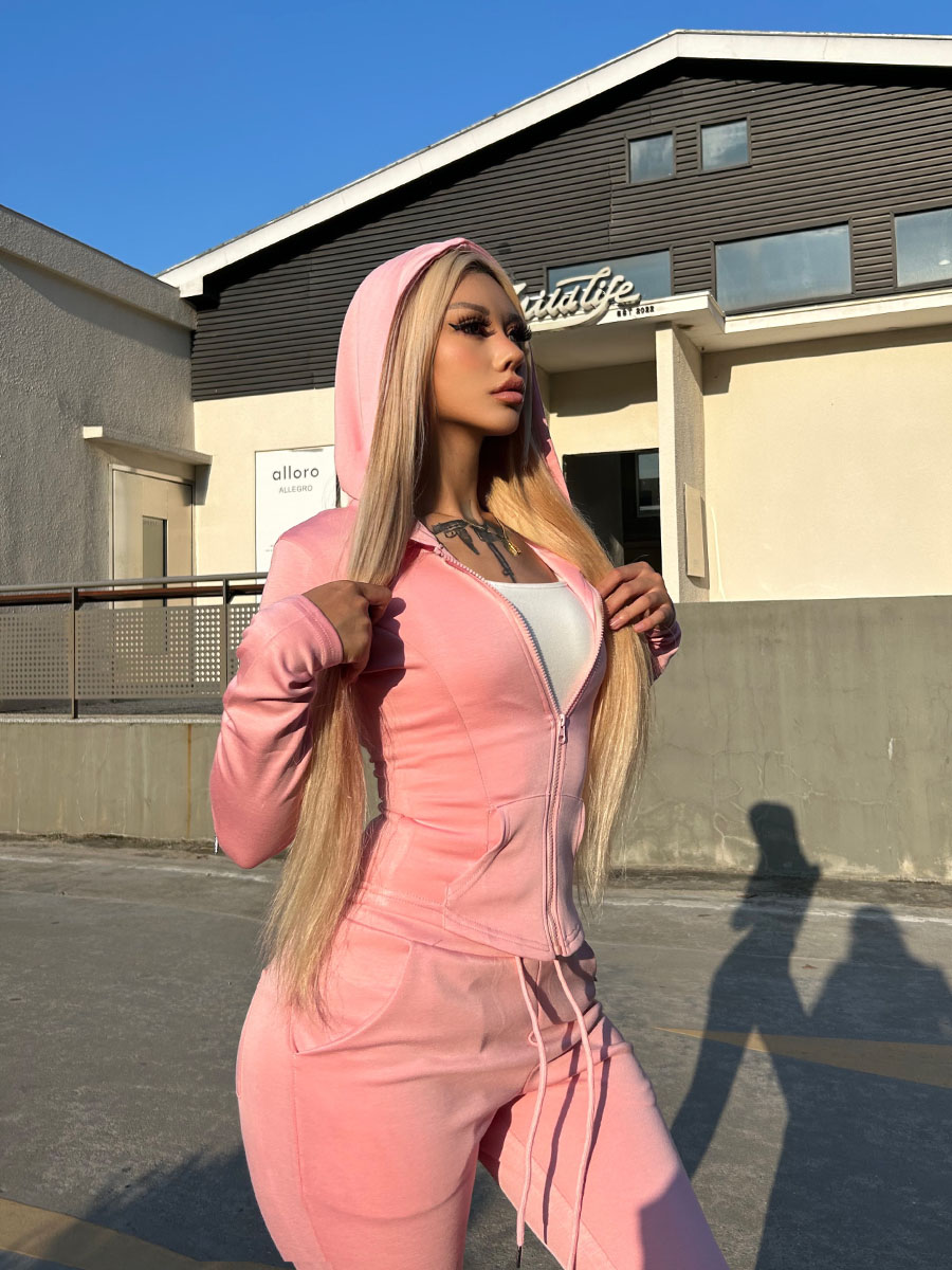 Tied Waist Hooded Sweatshirt Set